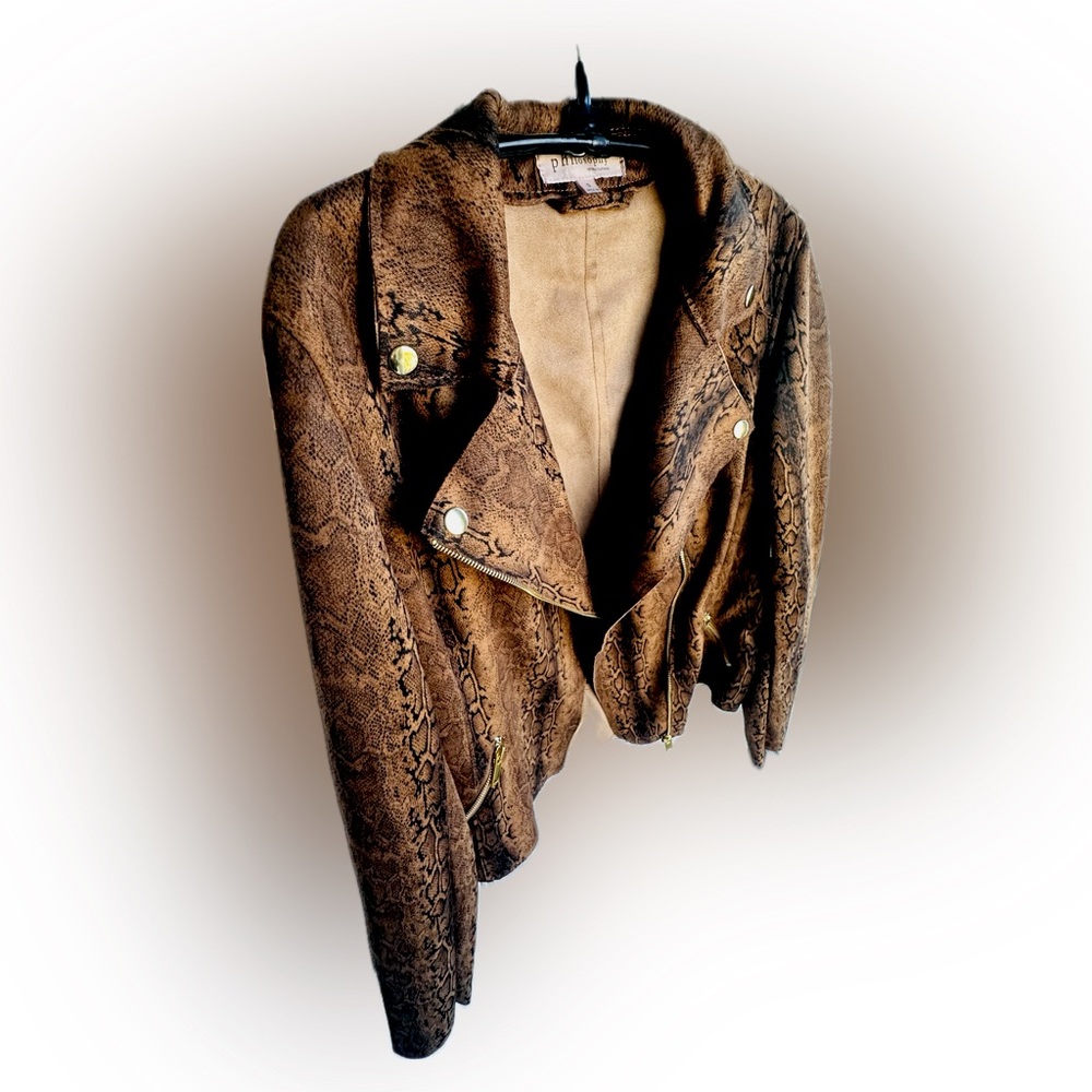 🐍Faux Snakeskin Motorcycle Jacket